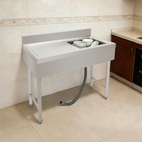 YISSALE-Restaurant commercial, lavabo rectangulaire indépendant, cuve en acier inoxydable (1/5)