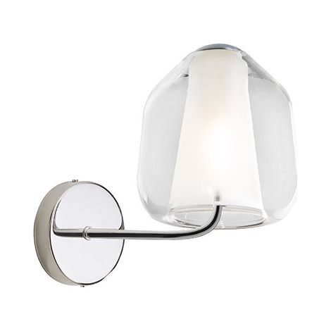 Applique Contemporanea Double Skin Beta Metallo Cromo Vetro Trasp. 1 Luce E27 (1/2)