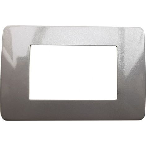 Placca Colore Argento Brillantinato Compatibile Matix 3 Posti - TOT