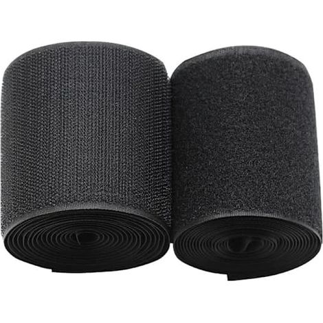Velcro extra large (10 cm x 2 m), pour coudre des bandes sur du tissu, en nylon noir non adhésif, idéal pour la gestion des câbles, la couture, le bricolage à la maison et au bureau. (1/5)