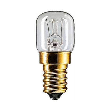 Philips Oven lamp - Lámpara (15W, T22, E14, 230-240V, F, 2.2 cm) Plata, Transparente