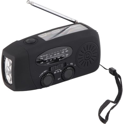 Handkurbel-Solarradio mit LED-Taschenlampe, tragbares FM/AM/WB-USB-Radio für Notfälle und Katastrophenschutz, Afroamerikaner (1/5)