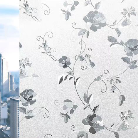 Film Opacifiant Pour Fenêtre - Motif Fleur De Pivoine - 60 x 200 cm - Anti-Regard - Anti-Lumière Directe (1/5)