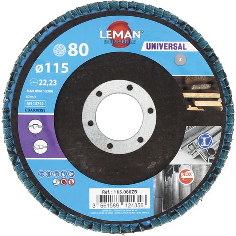 DISQUE A LAMELLES BOMBE D115 GRAIN 80 Zirconium - 115.080ZB - LEMAN
