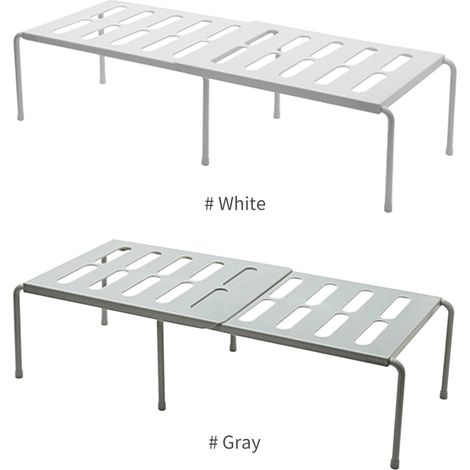 Étagère de rangement extensible et empilable pour placard de cuisine, organisateur de comptoir et de vaisselle/épices (1/5)