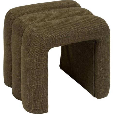 Pouf 3 Arches en Tissu "Sisco" 44cm Kaki (1/5)