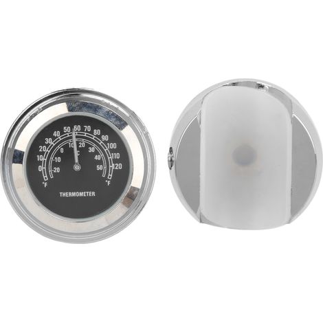 22–25 mm Motorrad-Lenkerthermometer mit Uhr, Motorrad-Temperaturanzeige, Zubehör, Schwarz (1/5)