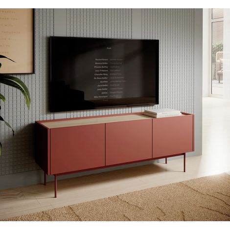 AX LIVING TV Unterschrank Orchis 144 cm Modern in Rot Ziegelrot