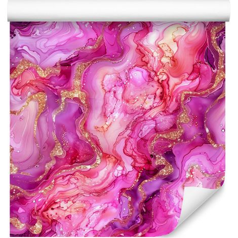 Papier peint violet encre, rose poudré et rose pour salon et chambre 50x1000 (1/5)