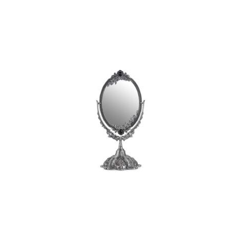 Miroir de Maquillage, Miroir décoratif Vintage Ovale et Double-Face Miroir(Argenté) (1/5)