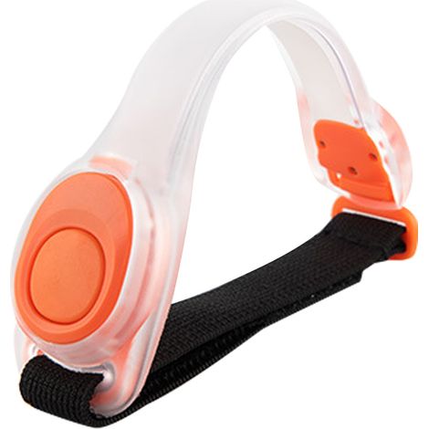 Brazalete luminoso con correa de silicona ajustable y tira reflectante para correr, trotar, andar en bicicleta o caminar de noche. (1/5)