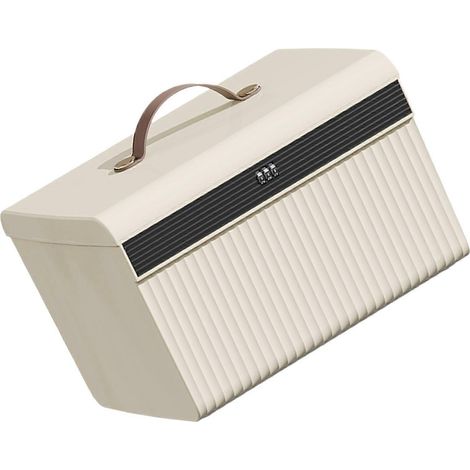 Coffret de rangement portable verrouillable, en alliage plastique blanc, idéal pour les voyages en famille, pour ranger objets de valeur, documents et argent liquide. (1 unité) (1/5)
