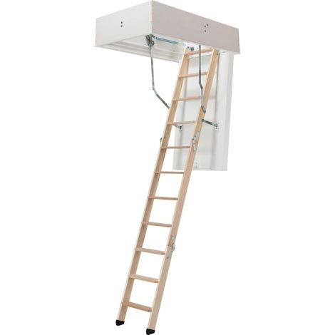 Dolle Bodentreppe clickFIX® 3-teilig bis 274cm Raumhöhe mit U-Wert 0,49 Deckenöffnung 120x70cm (1/5)