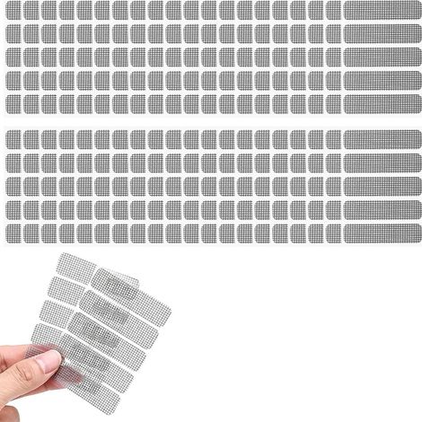 40 pcs Réparation Moustiquaire Protection Insectes Filet Anti-Insectes Patchs Autocollants, Fibre de Verre pour Fenêtre, Porte et Orifice d’Évacuation, Discrets et Utilisables (1/5)