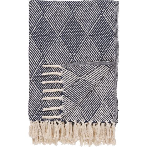 Izmir - Plaid in cotone riciclato blu 130x180 cm