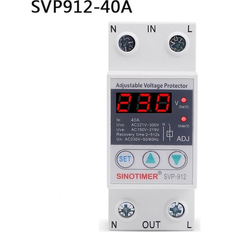 Stabilisateur de tension SVP-912, capacité réglable 221 300V, 40/63A, matériau durable, 220V, polyvalent et pratique (1/5)