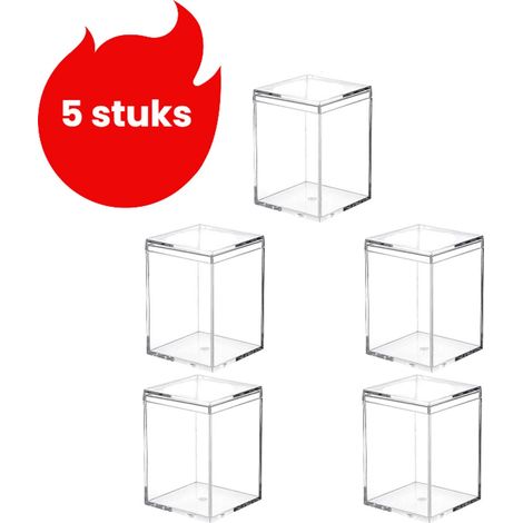 5 boîtes vitrine transparentes anti-poussière pour figurines pop, rangement exposition (1/5)