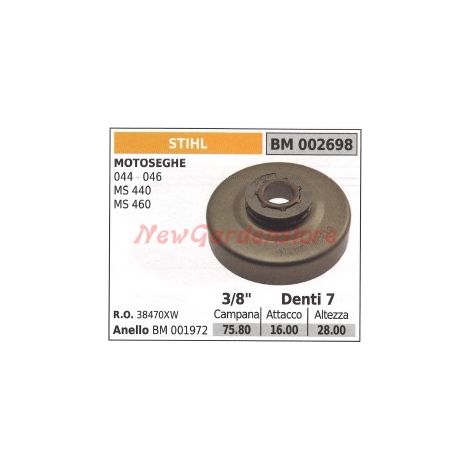 Pignone campana frizione motosega STIHL 044 046 MS440 MS46 002698 38470XW