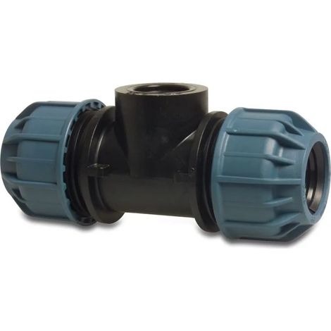 Jason 90° Übergangs-T-Stück PP 25 mm x 3/4" x 25 mm Klemme