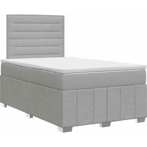 Maison Exclusive - Letto box spring con materasso Grigio Chiaro 120 x 190 cm (1/5)