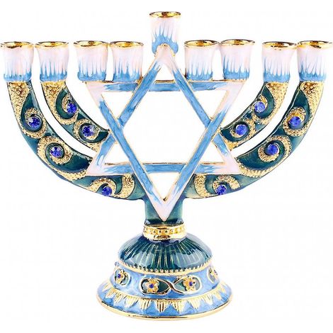Centre de table Menorah en émail peint à la main (1/2)