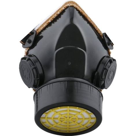Masque Respiratoire Réutilisable, Protection Masque Filtration Contre Vapeur Toxique, Anti Poussière Anti Gaz Masque Chimique pour Peinture Travaux Bricolage Ponçage (Noir) (1/4)