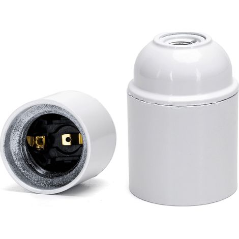 Portalampada E27 Bianco 250V liscio morsettiera a vite autobloccante in plastica Aigostar