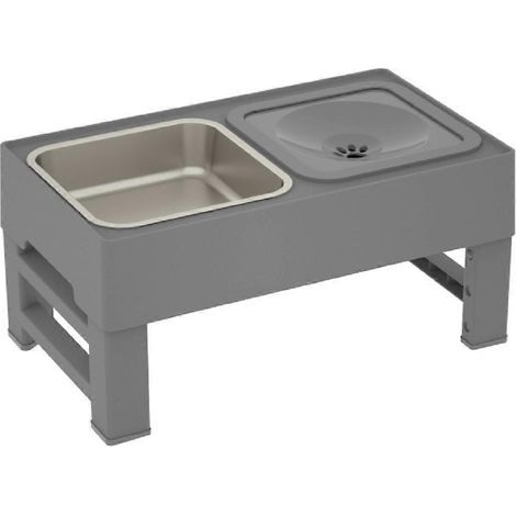 Support réglable en hauteur pour gamelle de chat - Table pliable en acier inoxydable avec design antidérapant C (1/5)