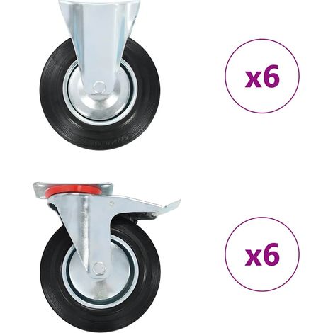 vidaXL 12 pcs Roulettes 200 mm (1/5)