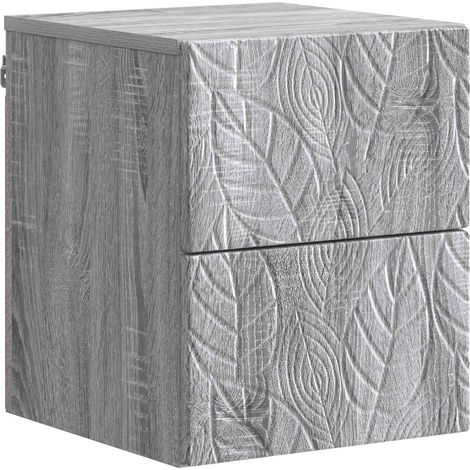 Wandmontierter Nachttisch Grau Sonoma 34,5 x 33 x 40 cm vidaXL