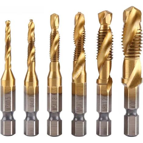 6 pezzi set punte combinate cambio rapido maschio macchina 3 in 1