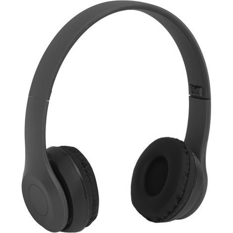 Casque Bluetooth P47 BT avec réduction de bruit, pliable et sans fil, idéal pour le sport et la musique (femme/homme, noir). (1/5)