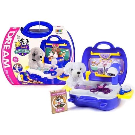 Set da toelettatura per cani in valigia