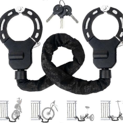 90 cm Fahrradschloss für E-Scooter, Handschellen-Sicherheitsdesign mit schützender Gummihülle (1/3)