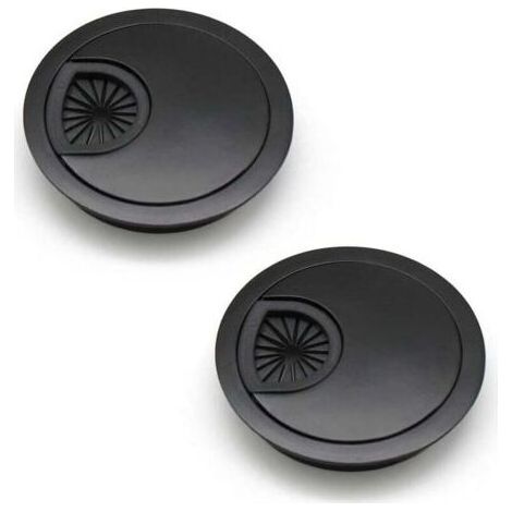 pièces passe-câble 60 mm cache-trou de câble pour bureaux, bureaux et plans de travail Couleur : Noir Matériau : Alliage de zinc (1/4)
