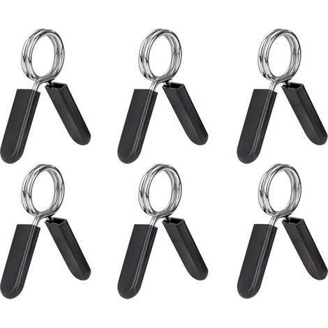 Lot de 6 Colliers à Ressort pour Haltères 25mm Barre Poids Standard Musculation Entraînement (1/5)
