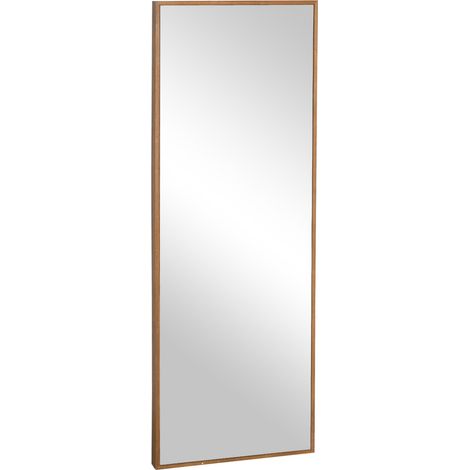 Miroir pleine longueur 45x4.8x125cm cadre bois naturel - Dressing, couloir, chambre - Fixation murale incluse (1/5)