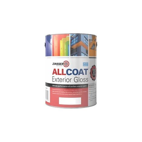 Zinsser AllCoat (Water Based) Exterior Gloss - 2.5 Litre - Black