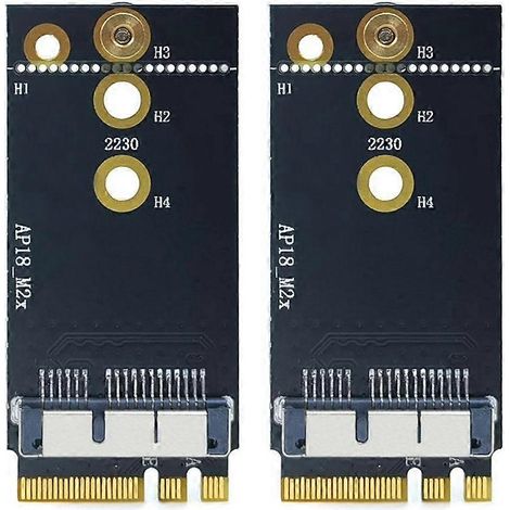 Deux cartes réseau NGFF M.2 Key A/E, compatibles avec les cartes réseau BCM94360CS2, BCM94360 et BCM943224. (1/5)