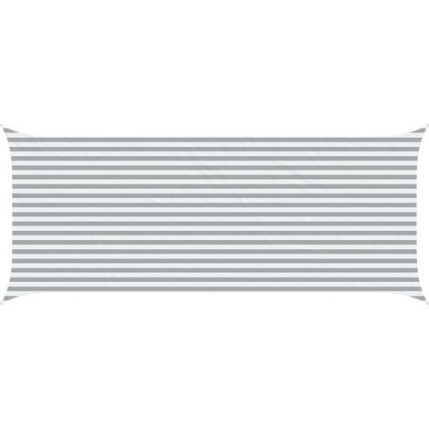 Voile d'ombre Gris clair et blanc 6 x 2,5 m vidaXL
