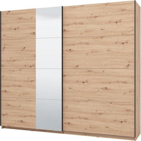Guardaroba Grande Resiutta, Armadio Camera da Letto 2 Ripiani, Appendiabiti, 2 Ante, 245x217.5h cm Marrone Rovere Nodi