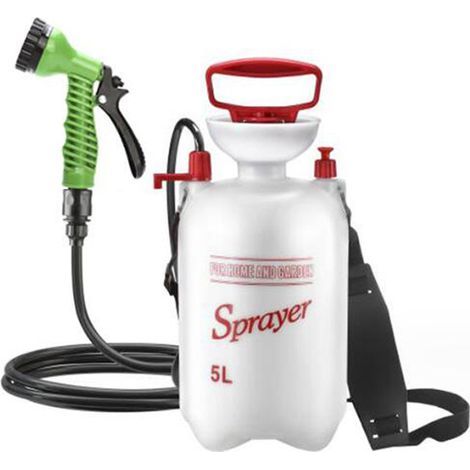 Professional Multifunctional Camping Shower 5L/1.3Gallon Portable Pressurized Water Sprayer with 7 Spray Modes for Travel Hiking Car Washing Pet Watering – High Strength, DIY, Workshop, Con (1/5)