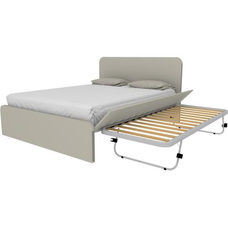 Letto matrimoniale 160x200 con rete estraibile e sollevabile - Ecru cappuccino