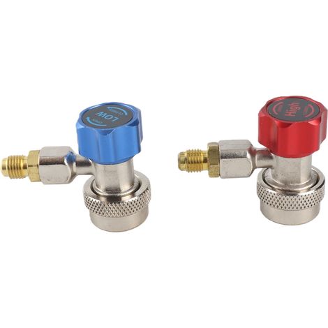 Conector de cobre para aire acondicionado R134A, de ajuste rápido, adaptador para sistema de refrigerante R134A. (1/5)