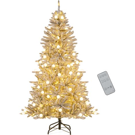 Albero di Natale innevato 180cm con 51 sfere luminose e 250 luci LED bianche calde (1/3)