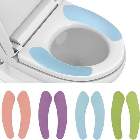 Heated toilet seat cushions – Set of 4 – Ultra-soft crystal velvet, washable and reusable, perfect fit (1/5)