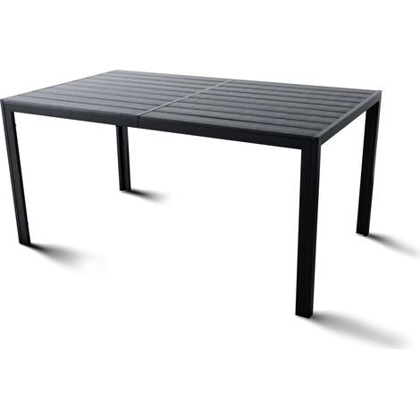 Frankystar – Table de jardin rectangulaire 150x90cm – Structure en métal avec revêtement en poudre – Plancher en bois multicouche – 6 places (1/5)