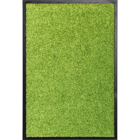 Vidaxl – Paillasson lavable vert 40x60 cm – Support PVC antidérapant – Absorbant 2,5 L/m² – Pour intérieur et extérieur