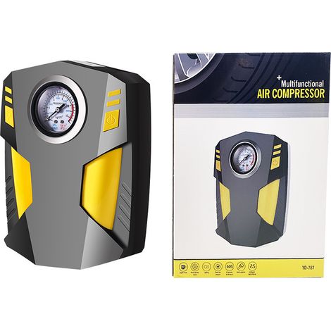 Inflador de neumáticos para coche, compresor de aire portátil de 12 V, inflador eléctrico autónomo con enchufe para encendedor de cigarrillos para coche/motocicleta/tabla de paddle surf/balón/biciclet (1/2)