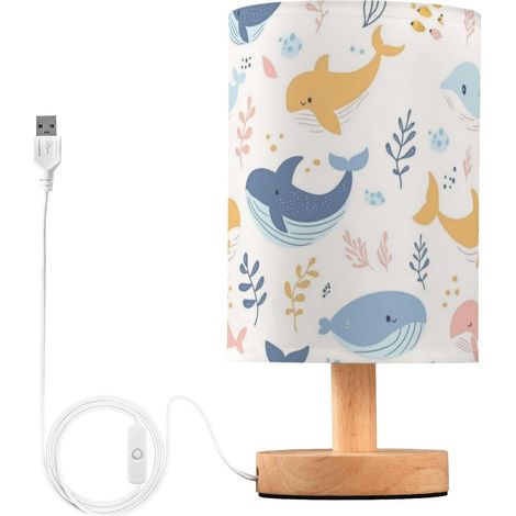 Kcldeci Lampe de chevet colorée en forme baleines pour chambre à (1/5)